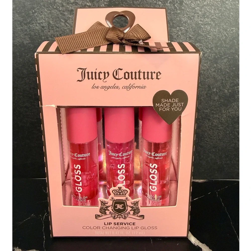 NEW Juicy Couture Color Changing Lip Gloss Trio Glow Off-Icon Status-Drama Queen